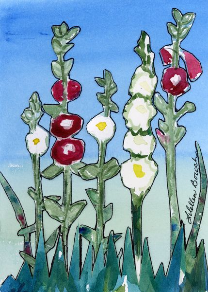 Hollyhocks